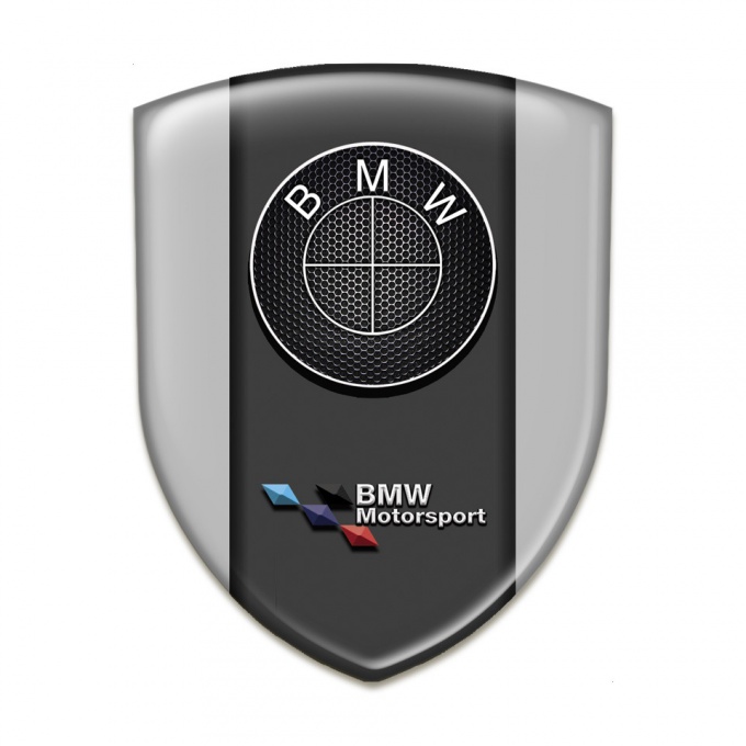BMW Tuning Emblem Grey Base Perforated Steel Logo 