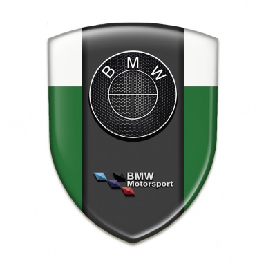 BMW 3D Gel Emblem Green White Base Motorsport style 