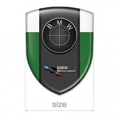 BMW 3D Gel Emblem Green White Base Motorsport style 