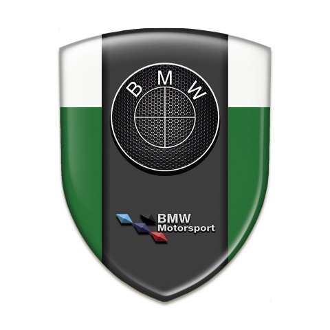 BMW 3D Gel Emblem Green White Base Motorsport style 