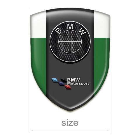 BMW 3D Gel Emblem Green White Base Motorsport style 