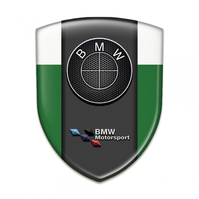 BMW 3D Gel Emblem Green White Base Motorsport style 