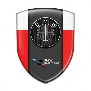 BMW  Emblem Exterior Red white Print Perforated Steel Logo 