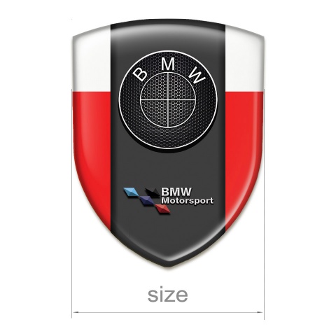 BMW  Emblem Exterior Red white Print Perforated Steel Logo 
