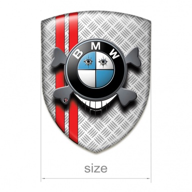BMW Tuning Emblem Mesh Effect with Red Lines Base Smile Logo 