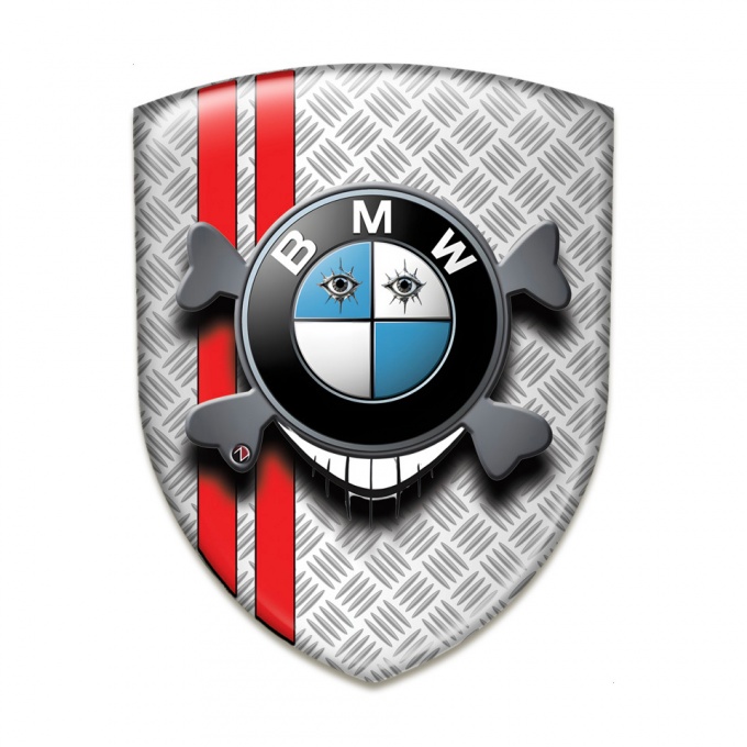 BMW Tuning Emblem Mesh Effect with Red Lines Base Smile Logo 