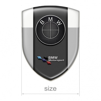 BMW Self Adhesive Car logo Emblem Grey White Base Perforated Steel Logo 