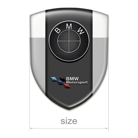 BMW Self Adhesive Car logo Emblem Grey White Base Perforated Steel Logo 