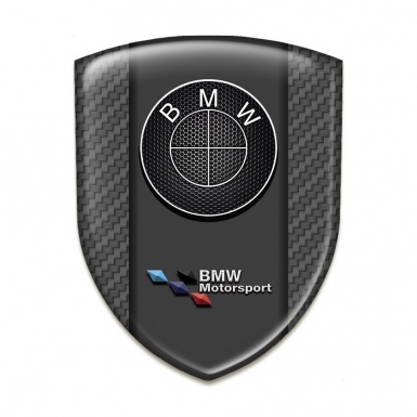 BMW Silicone Car Decal Badge Carbon Base Perforated Steel Logo 