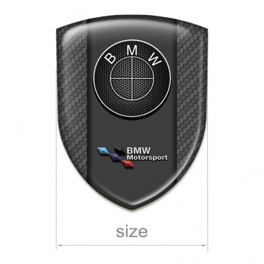 BMW Silicone Car Decal Badge Carbon Base Perforated Steel Logo 