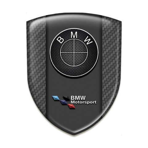 BMW Silicone Car Decal Badge Carbon Base Perforated Steel Logo 