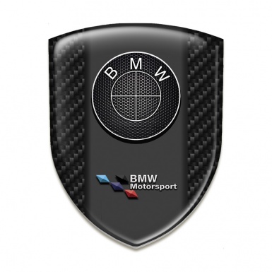BMW Emblem Badge Logo Dark Carbon Base Perforated Steel Logo 