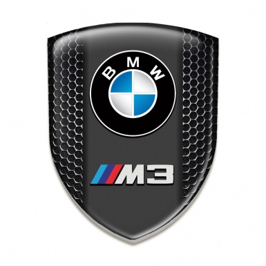 BMW M3 3D Gel Emblem Black Honeycomb Edition 