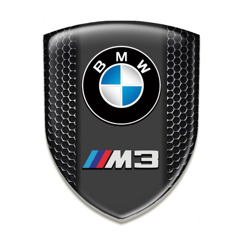 BMW M3 3D Gel Emblem Black Honeycomb Edition 