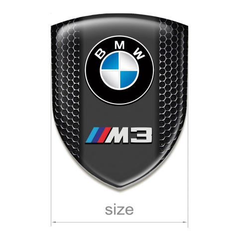 BMW M3 3D Gel Emblem Black Honeycomb Edition 