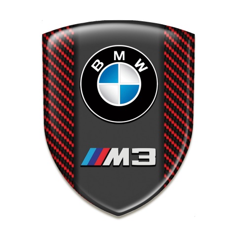 BMW M3 Emblem Interior Red Carbon Style 