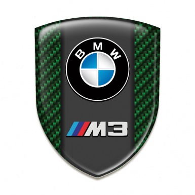 BMW M3 Self Adhesive Car logo Emblem Green Carbon Style 