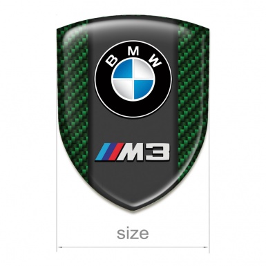 BMW M3 Self Adhesive Car logo Emblem Green Carbon Style 