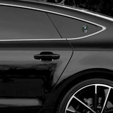 BMW M3 Self Adhesive Car logo Emblem Green Carbon Style 