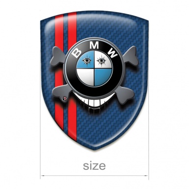 BMW Silicone Badge Navy Blue carbon with Red lines Base Smile Logo 