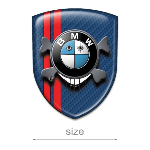 BMW Silicone Badge Navy Blue carbon with Red lines Base Smile Logo 