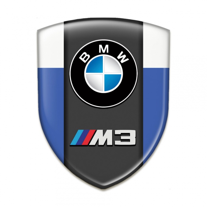 BMW M3 Emblem Interior Blue White Style 