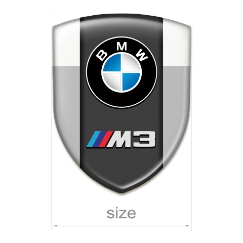 BMW M3 Tuning Emblem Grey White Edition 