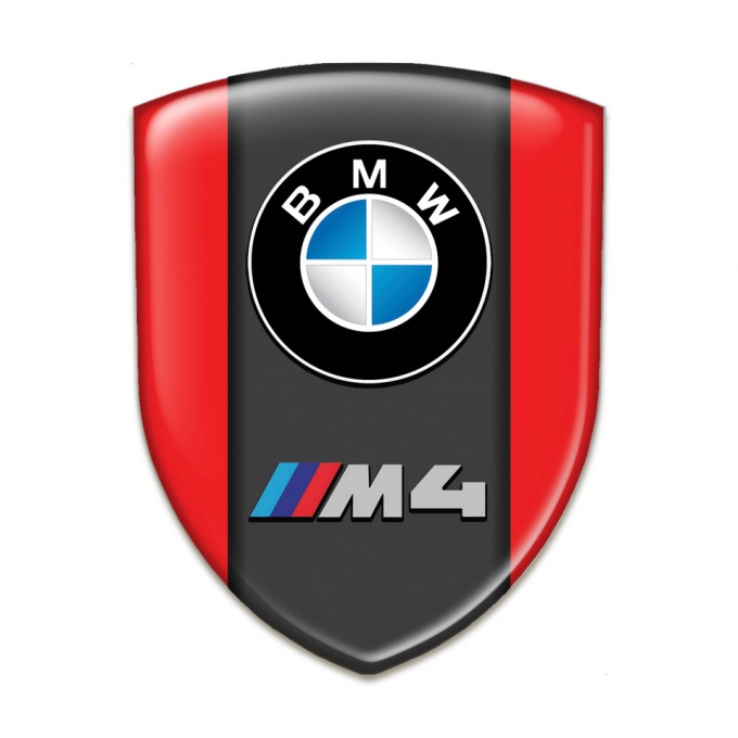 BMW M4 Silicone Car Decal Badge Red Design