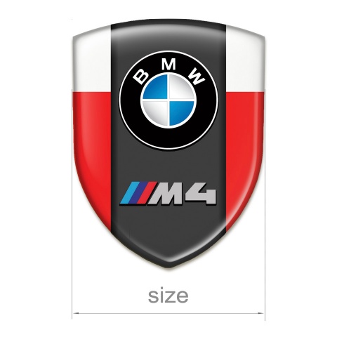 BMW M4 Emblem Badge Logo Red White Design 