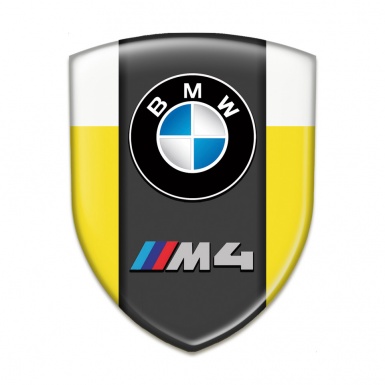 BMW M4 Logo Emblem Yellow White Design 