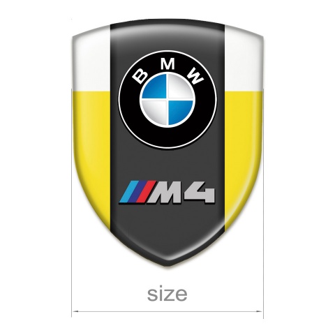 BMW M4 Logo Emblem Yellow White Design 