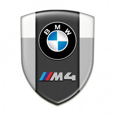 BMW M4 Tuning Emblem Grey White Design 