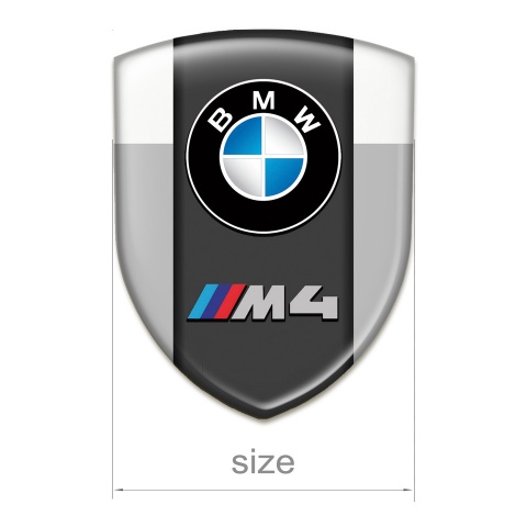 BMW M4 Tuning Emblem Grey White Design 