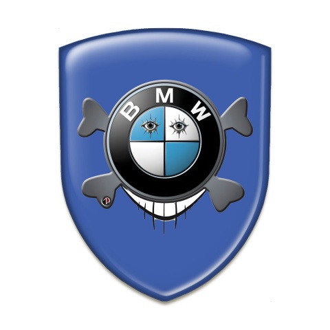 BMW Emblem Exterior Stylish Blue base Smile Logo Style 