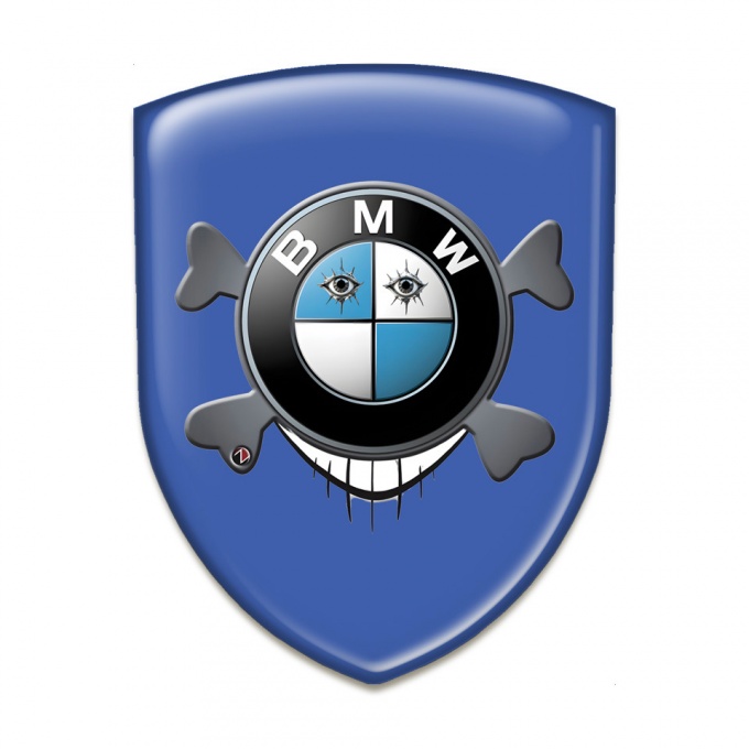 BMW Emblem Exterior Stylish Blue base Smile Logo Style 