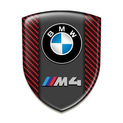 BMW M4 Car Interior Badge Red Carbon Design 