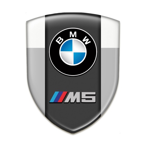BMW M5 Self Adhesive Car logo Emblem Grey White Version 