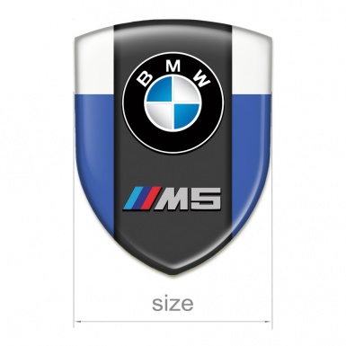 BMW M5 Silicone Car Decal Badge Blue White Version 