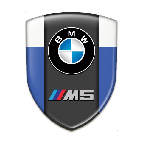 BMW M5 Silicone Car Decal Badge Blue White Version 