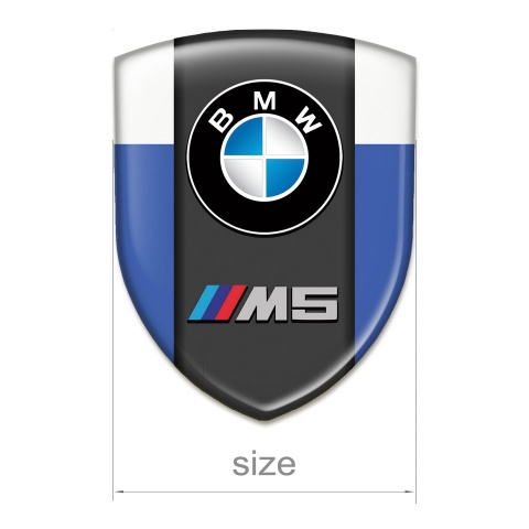 BMW M5 Silicone Car Decal Badge Blue White Version 