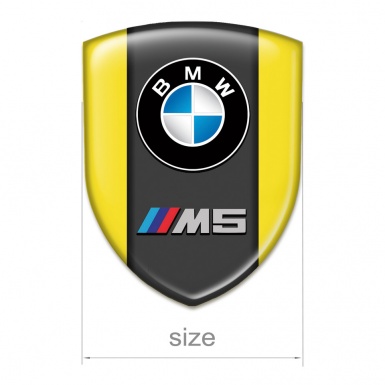 BMW M5 Emblem Badge Logo Yellow Version 