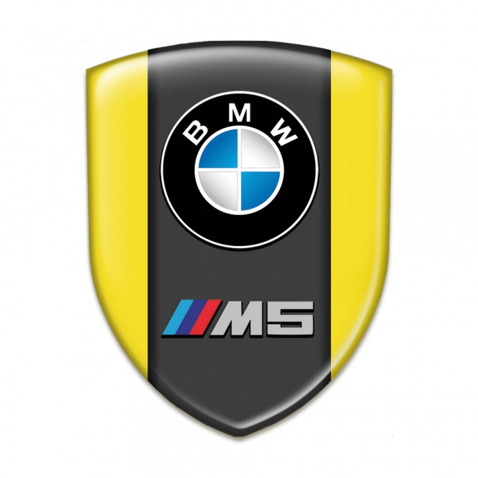 BMW M5 Emblem Badge Logo Yellow Version 