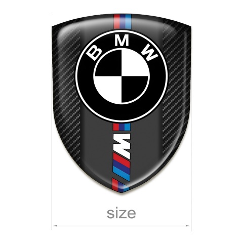 BMW M 3D Gel Emblem Black Fibers base Black White Logo 