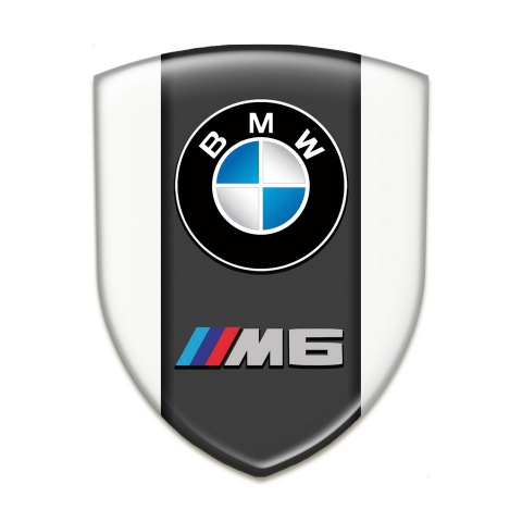 BMW M6 Car Accessories Badge White Style 