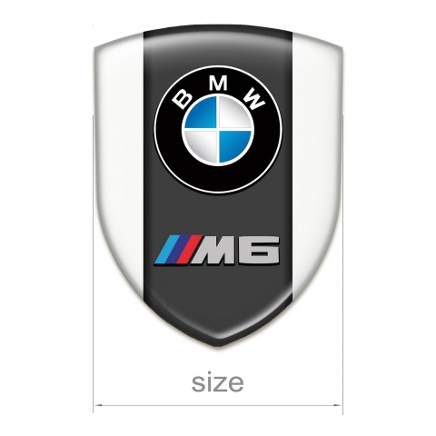 BMW M6 Car Accessories Badge White Style 