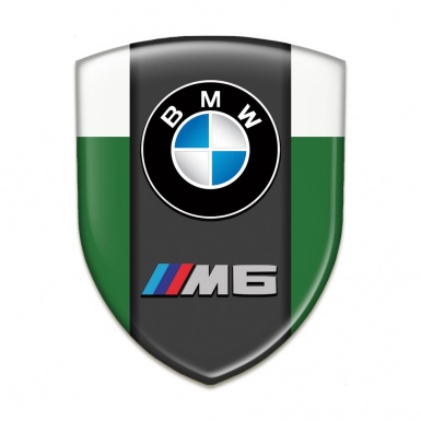 BMW M6 Self Adhesive Car logo Emblem Green White Style 