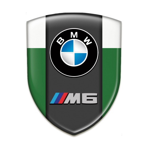 BMW M6 Self Adhesive Car logo Emblem Green White Style 