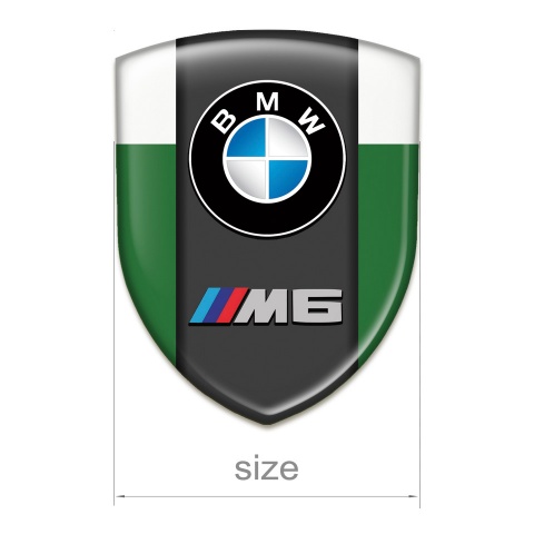 BMW M6 Self Adhesive Car logo Emblem Green White Style 