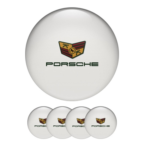 Porsche Wheel Emblems Center Cap Gradient White