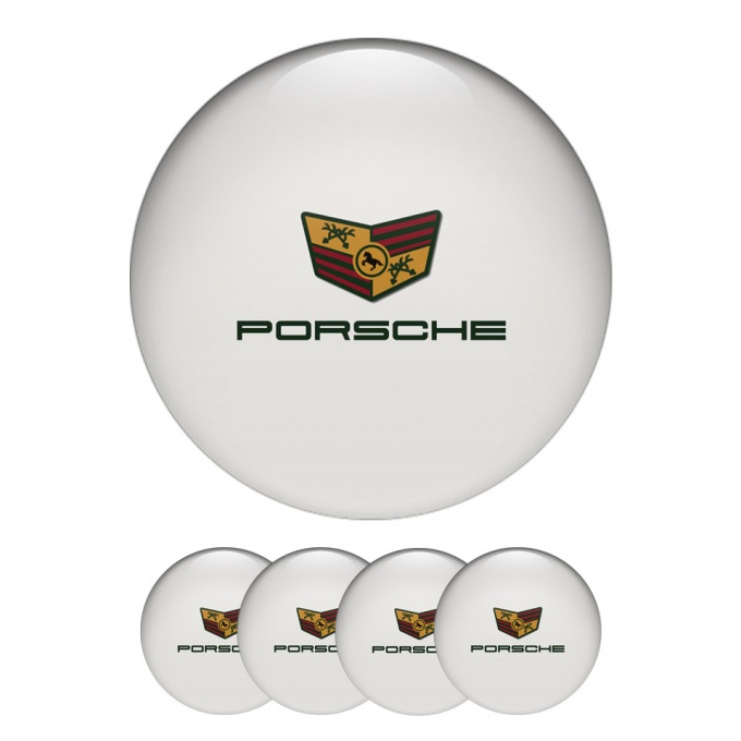 Porsche Wheel Emblems Center Cap Gradient White